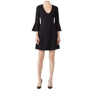 Amanda Uprichard Fresno Mini Dress Women's Small Black Bell Sleeves A-Line RTR